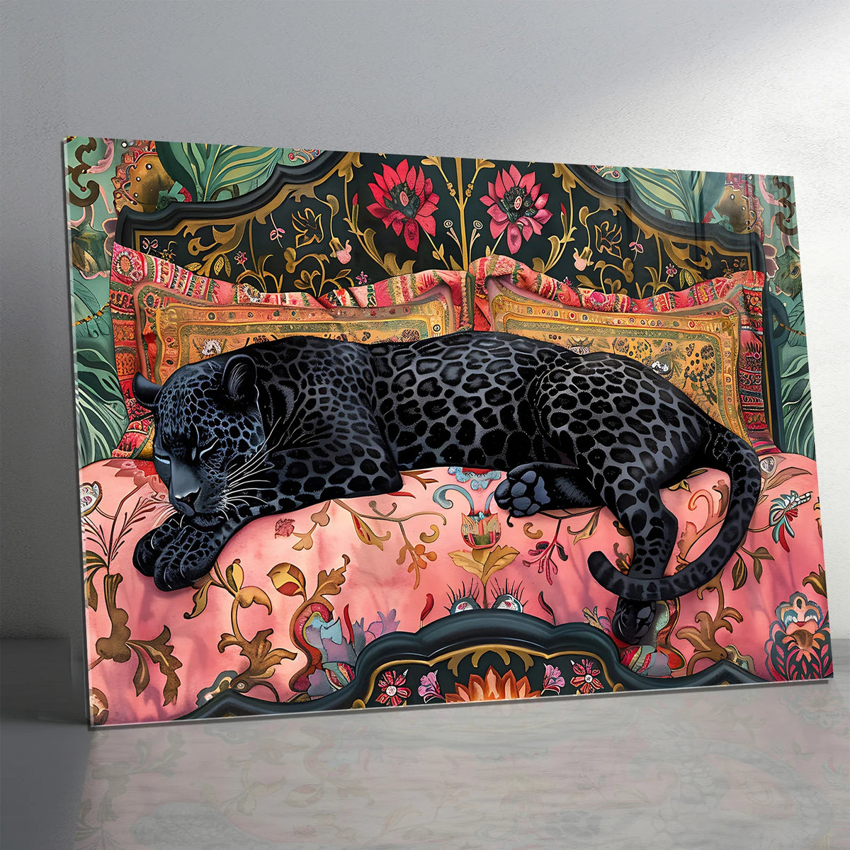 Black Panther Glass Wall Art