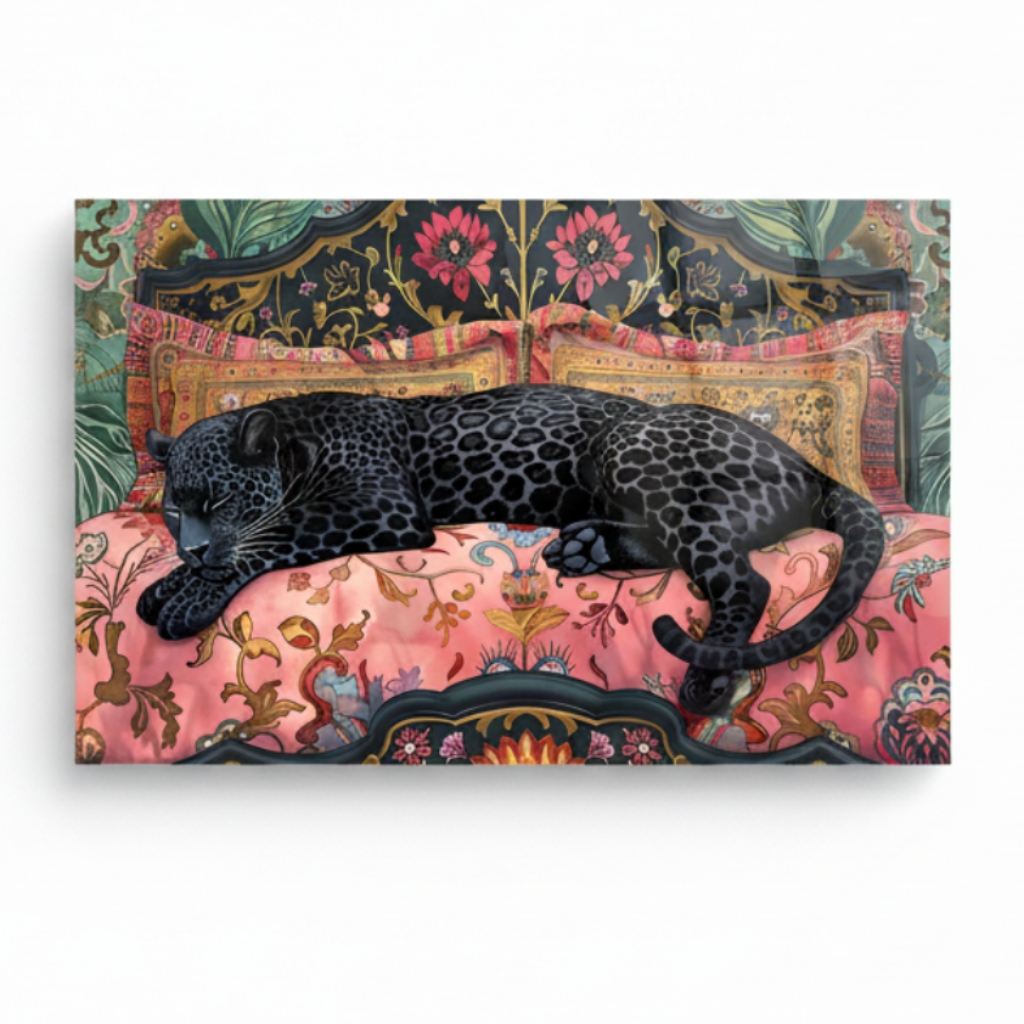 Black Panther Glass Wall Art