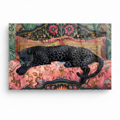 Black Panther Glass Wall Art