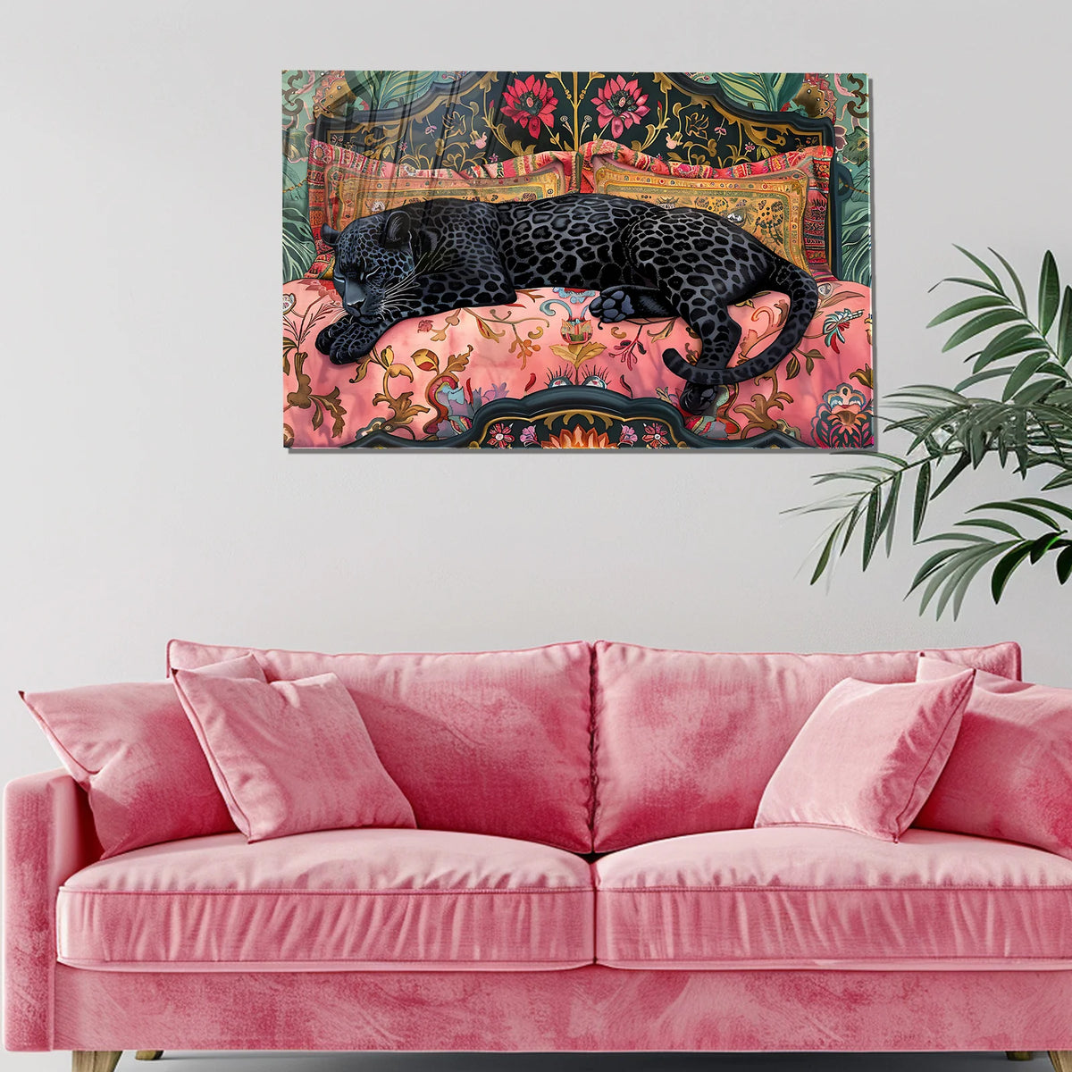 Black Panther Glass Wall Art