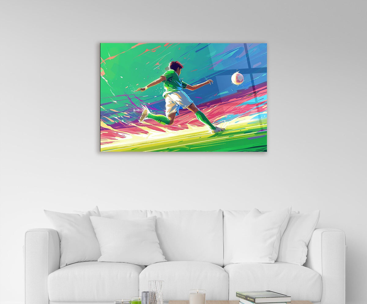 Calciatore Quadro in Vetro Temperato