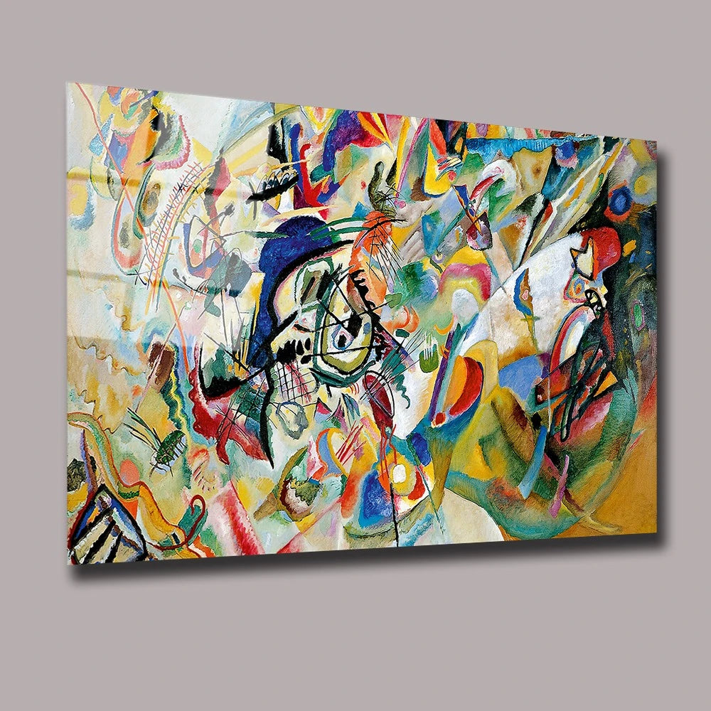 Astratto Colorato Quadro in Vetro Temperato