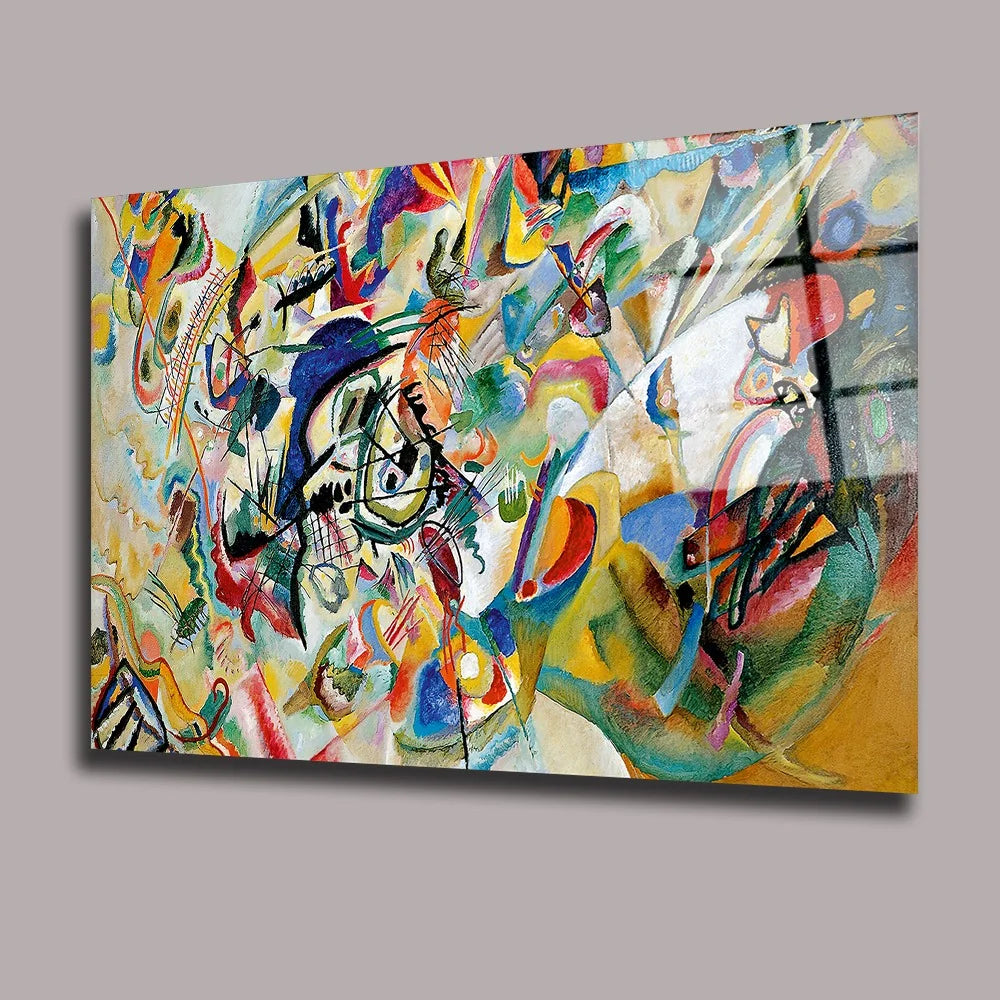 Astratto Colorato Quadro in Vetro Temperato
