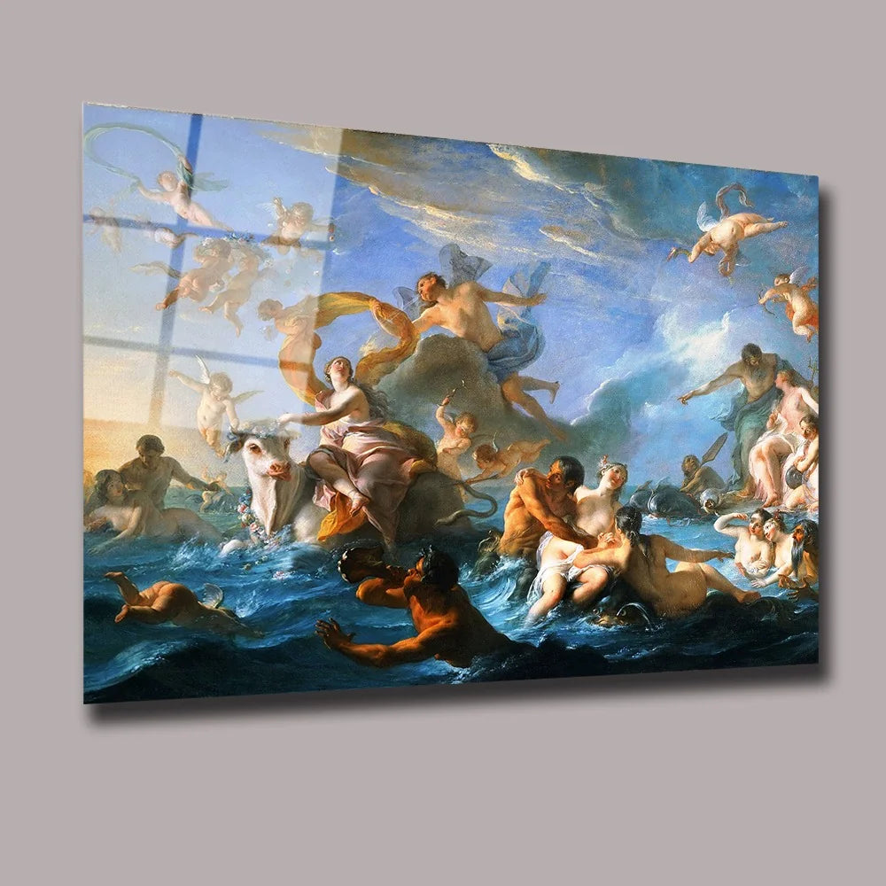 Espressionista Astratto Quadro in Vetro Temperato