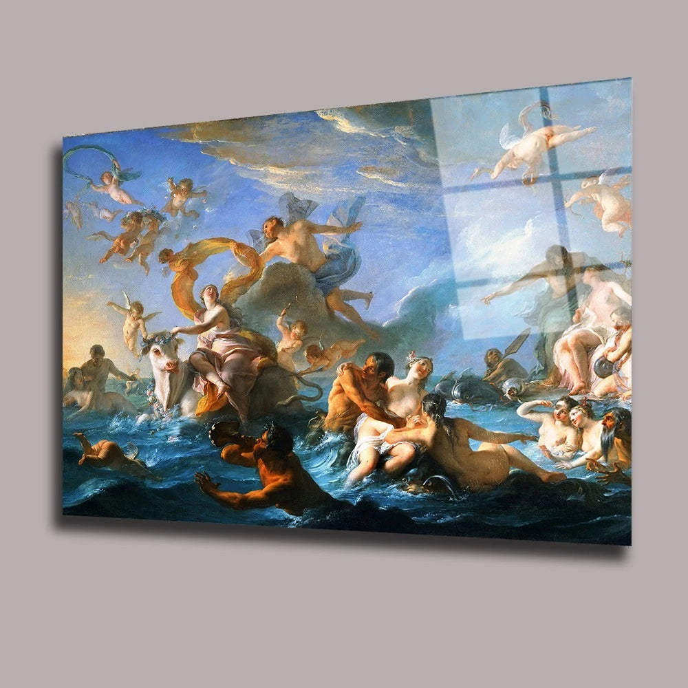 Espressionista Astratto Quadro in Vetro Temperato