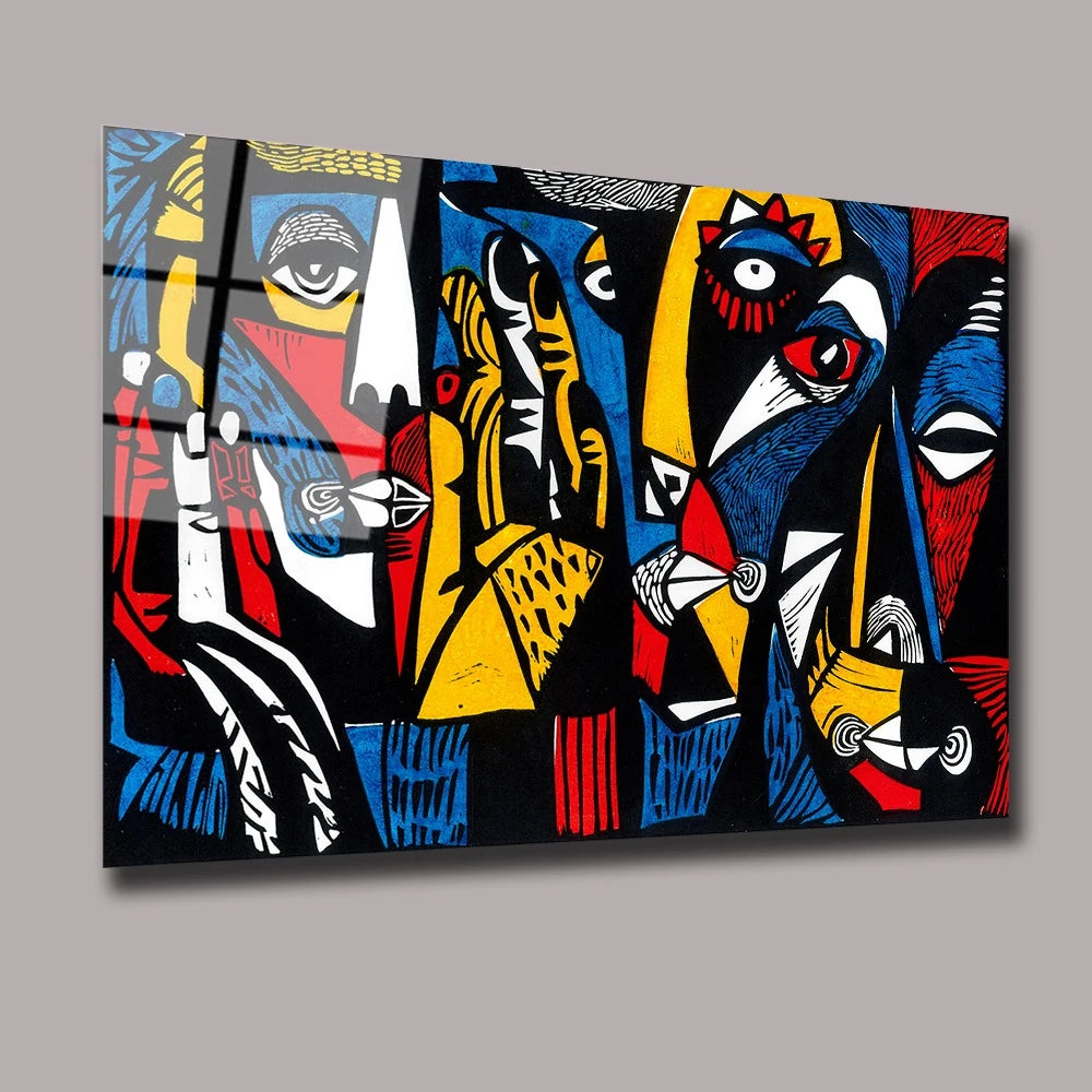 Modern Illustration Glass Wall Art