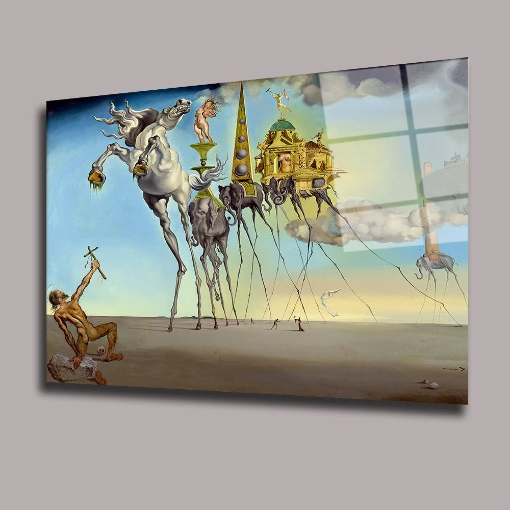 Ispirato a Dalí Quadro in Vetro Temperato