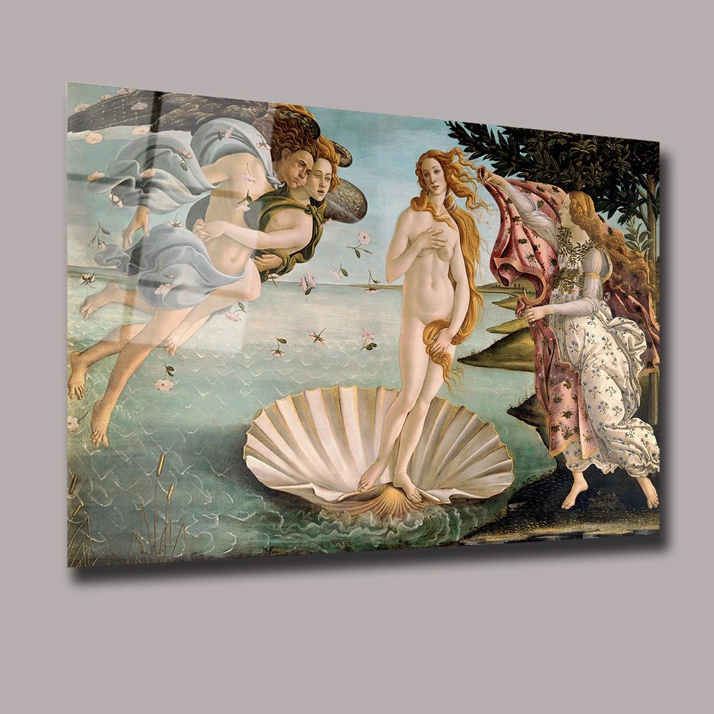 Ispirato a Botticelli Quadro in Vetro Temperato