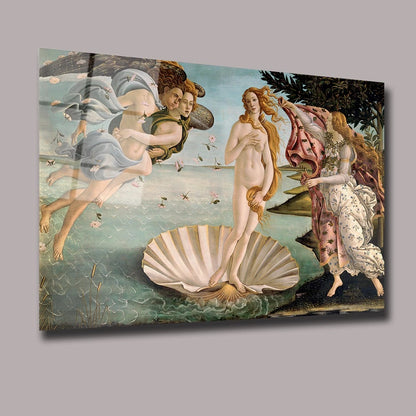 Ispirato a Botticelli Quadro in Vetro Temperato