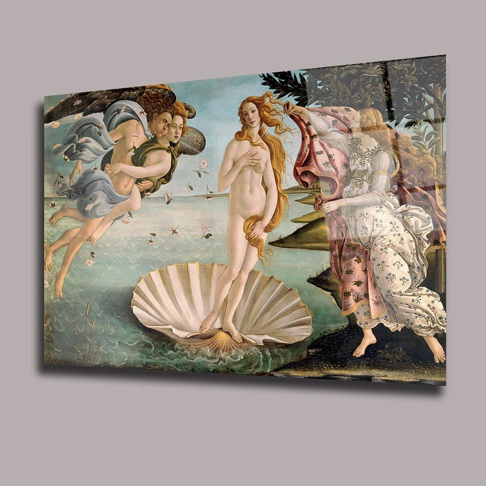 Ispirato a Botticelli Quadro in Vetro Temperato