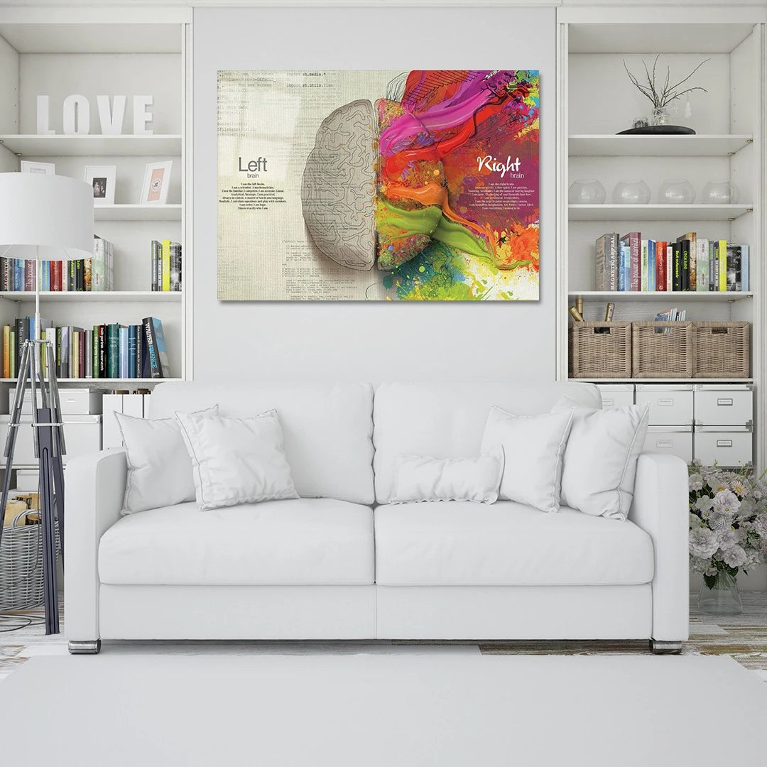 Left and Right Brain Glass Wall Art