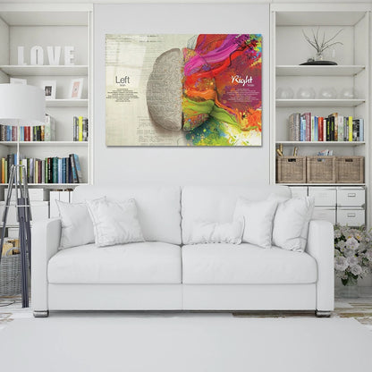 Left and Right Brain Glass Wall Art
