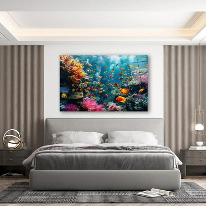 Coral Reef Glass Wall Art - LUXARTDECO