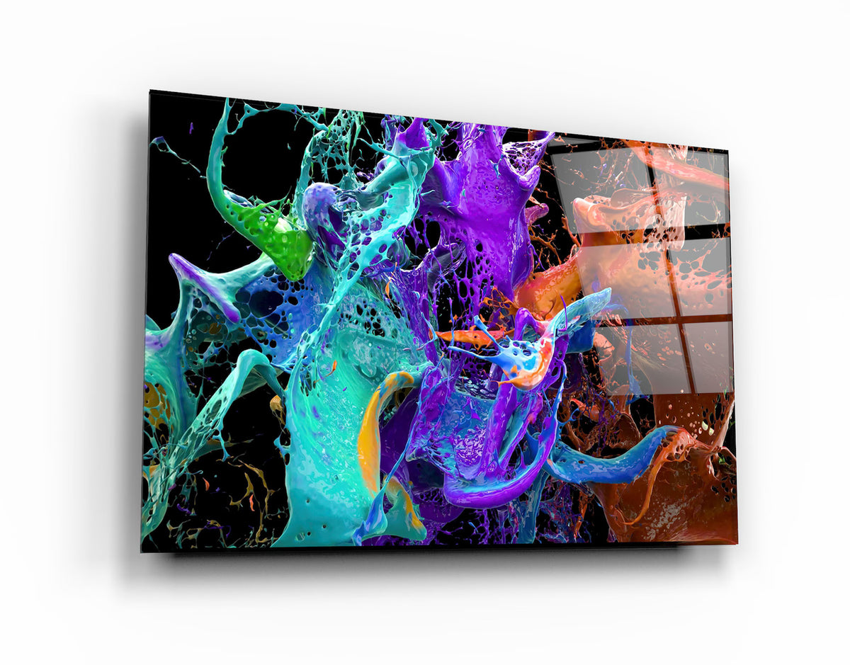 Fluido Astratto Quadro in Vetro Temperato