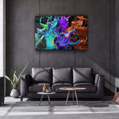 Fluido Astratto Quadro in Vetro Temperato