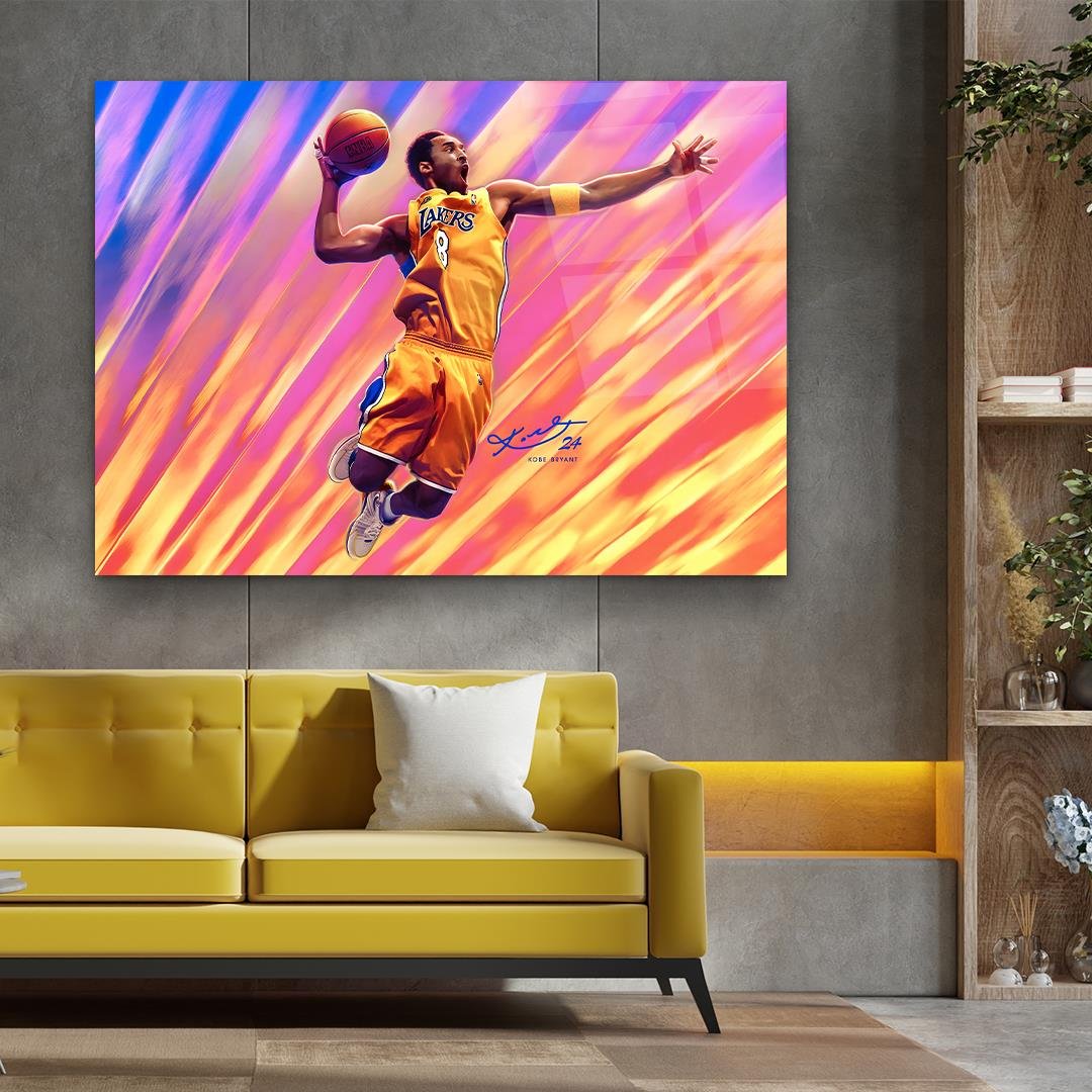 Kobe Bryant Basketball Glass Wall Art