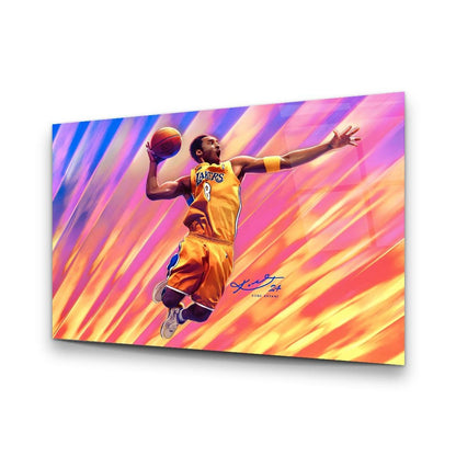 Kobe Bryant Basketball Glass Wall Art