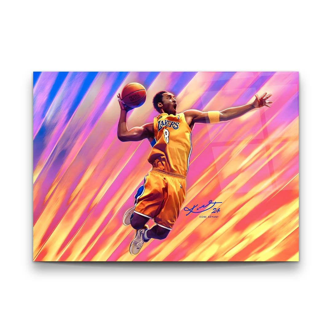 Kobe Bryant Basketball Glass Wall Art