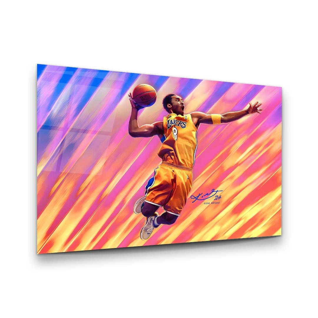 Kobe Bryant Basketball Glass Wall Art
