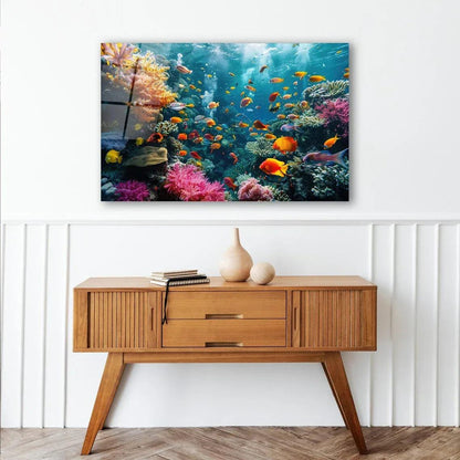 Coral Reef Glass Wall Art - LUXARTDECO