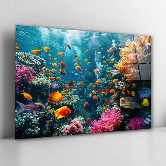 Coral Reef Glass Wall Art