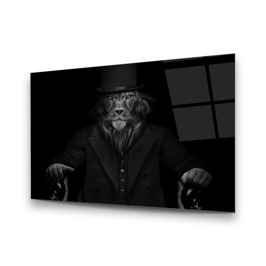 Gentleman Lion Glass Wall Art
