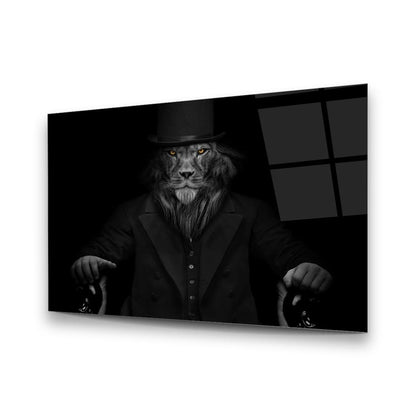 Gentleman Lion Glass Wall Art