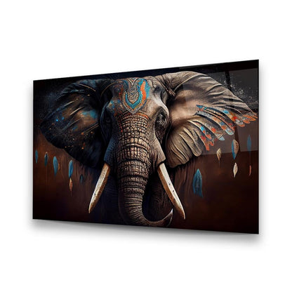 Ritratto di Elefante Quadro in Vetro Temperato