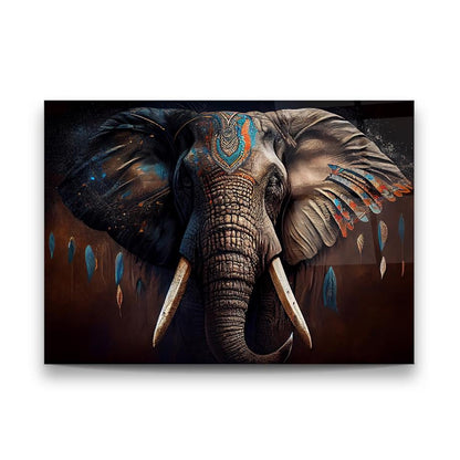 Ritratto di Elefante Quadro in Vetro Temperato