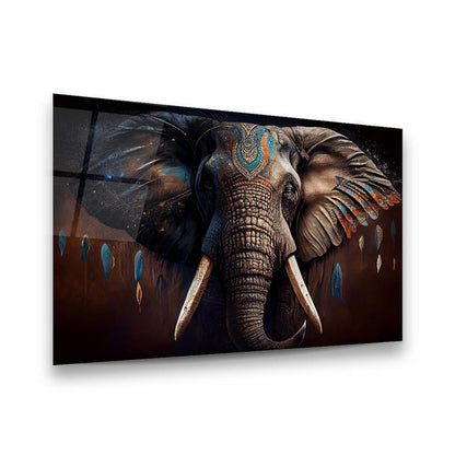 Ritratto di Elefante Quadro in Vetro Temperato