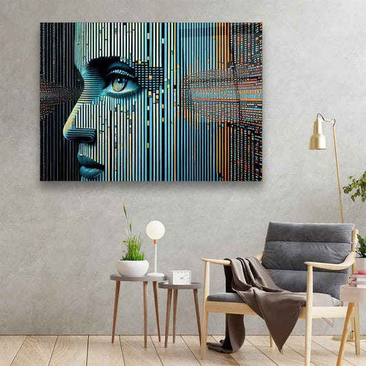 Digital Woman Glass Wall Art