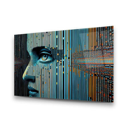 Donna Digitale Quadro in Vetro Temperato