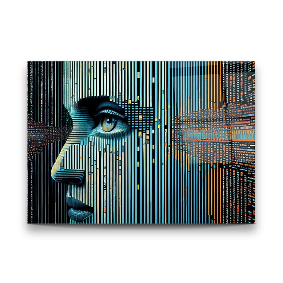 Donna Digitale Quadro in Vetro Temperato