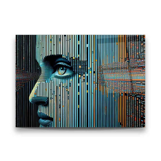Digital Woman Glass Wall Art