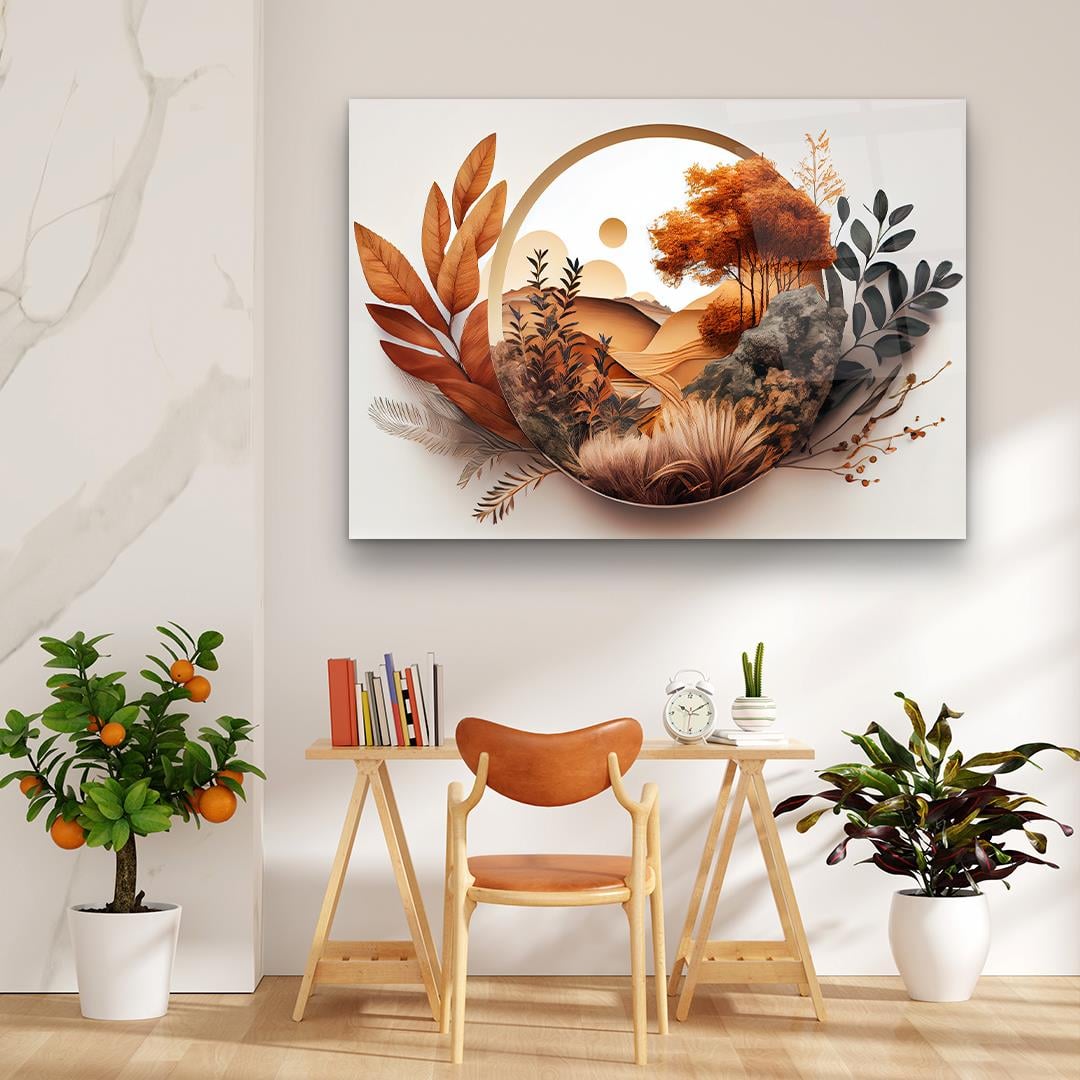 Autumn Landscape Glass Wall Art