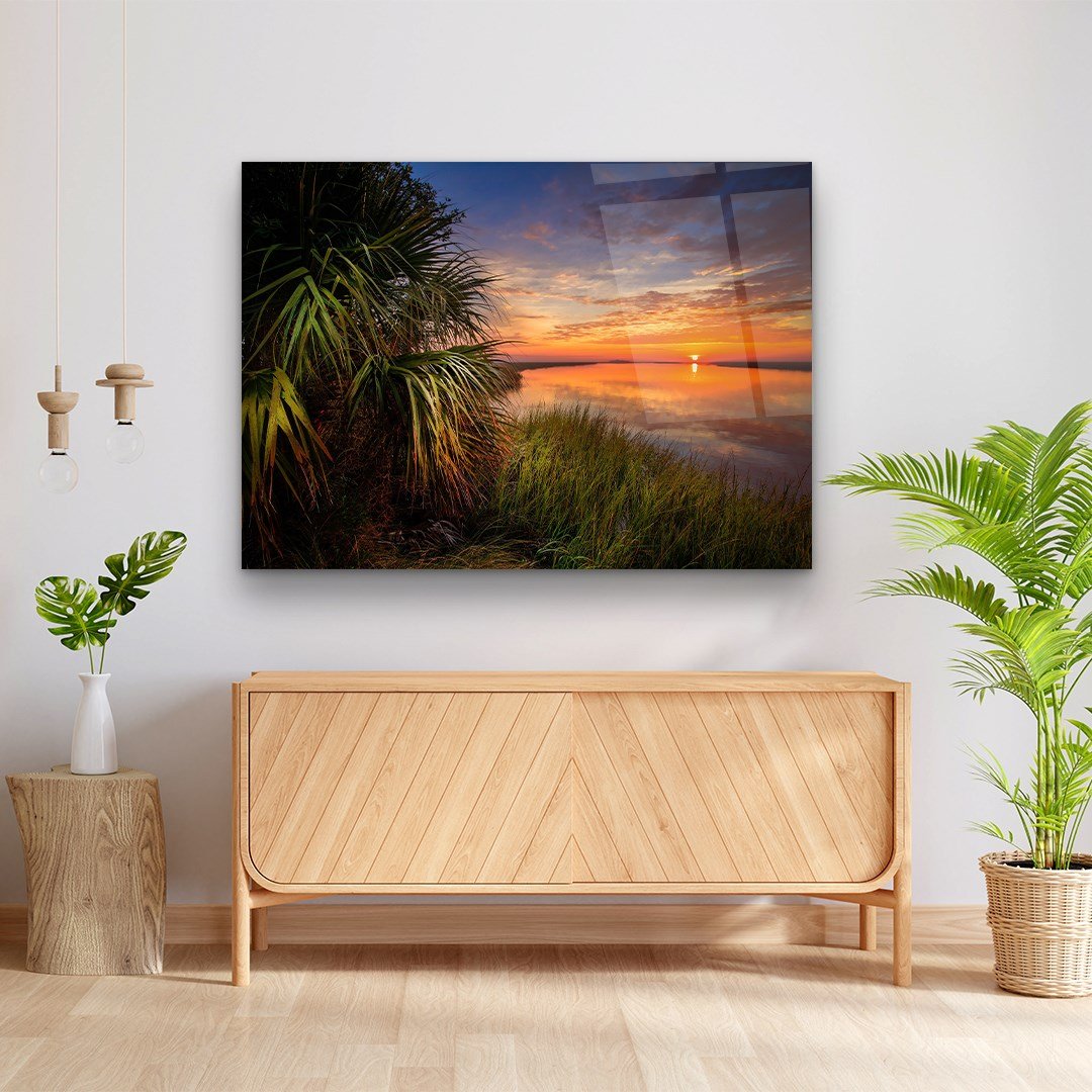 Coucher de Soleil  Tableau en Verre Trempé