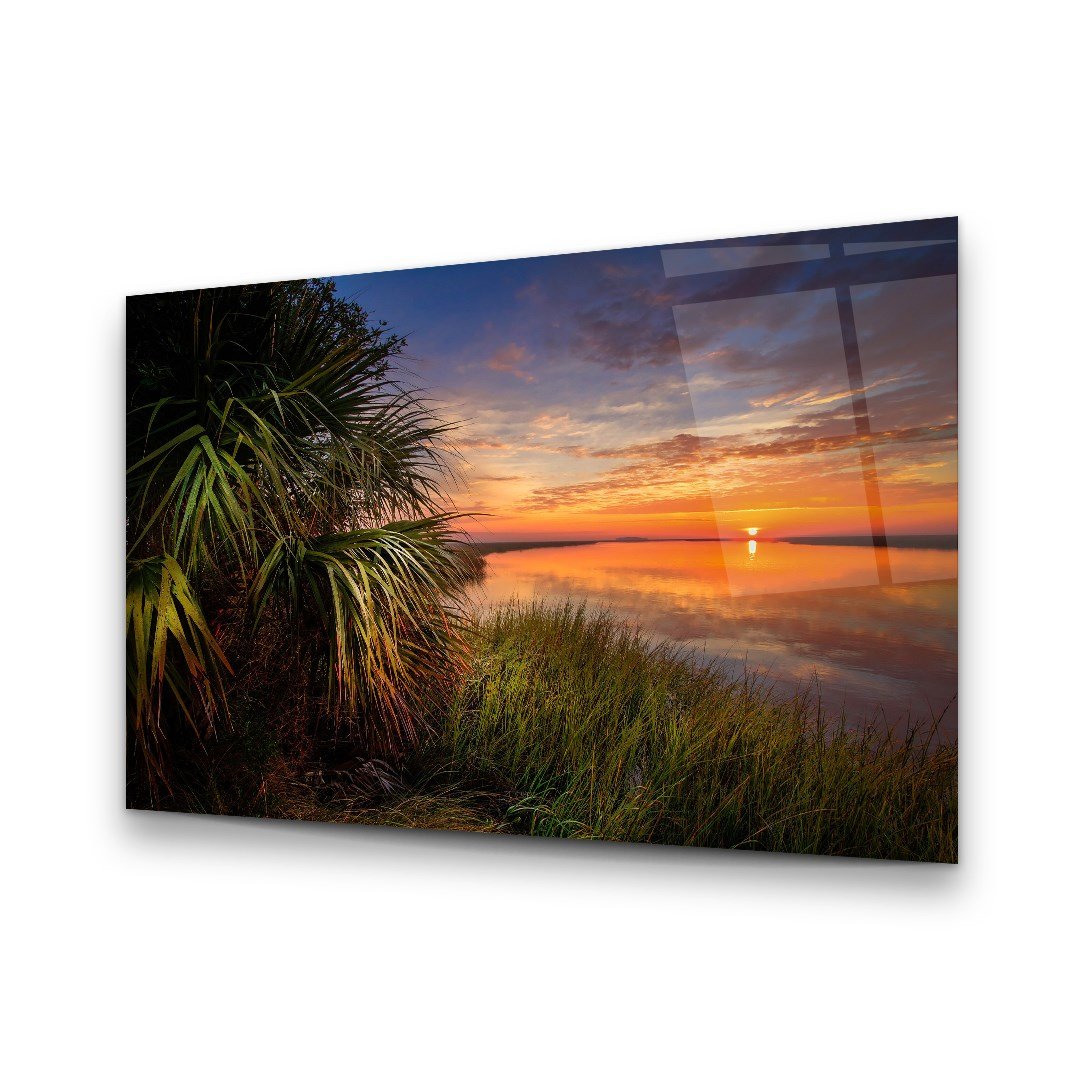 Coucher de Soleil  Tableau en Verre Trempé