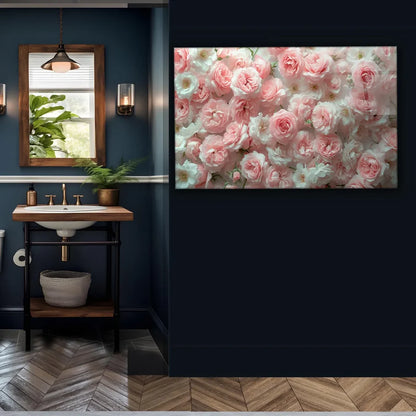 Pink Roses Glass Wall Art