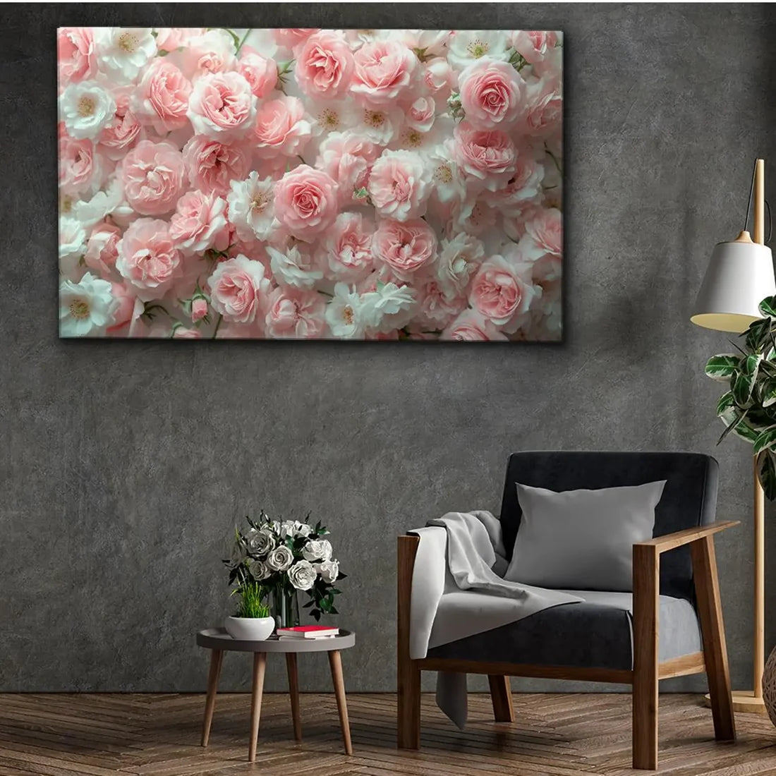 Pink Roses Glass Wall Art