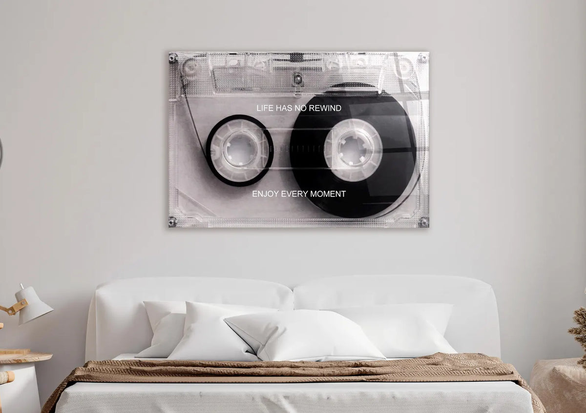 La Vita non ha il Tasto “riavvolgi” Quadro in Vetro Temperato