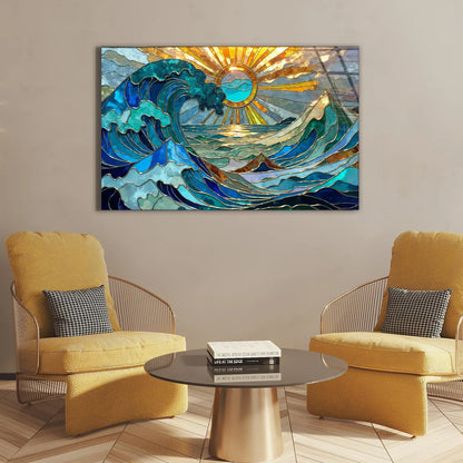 Ocean Waves Glass Wall Art