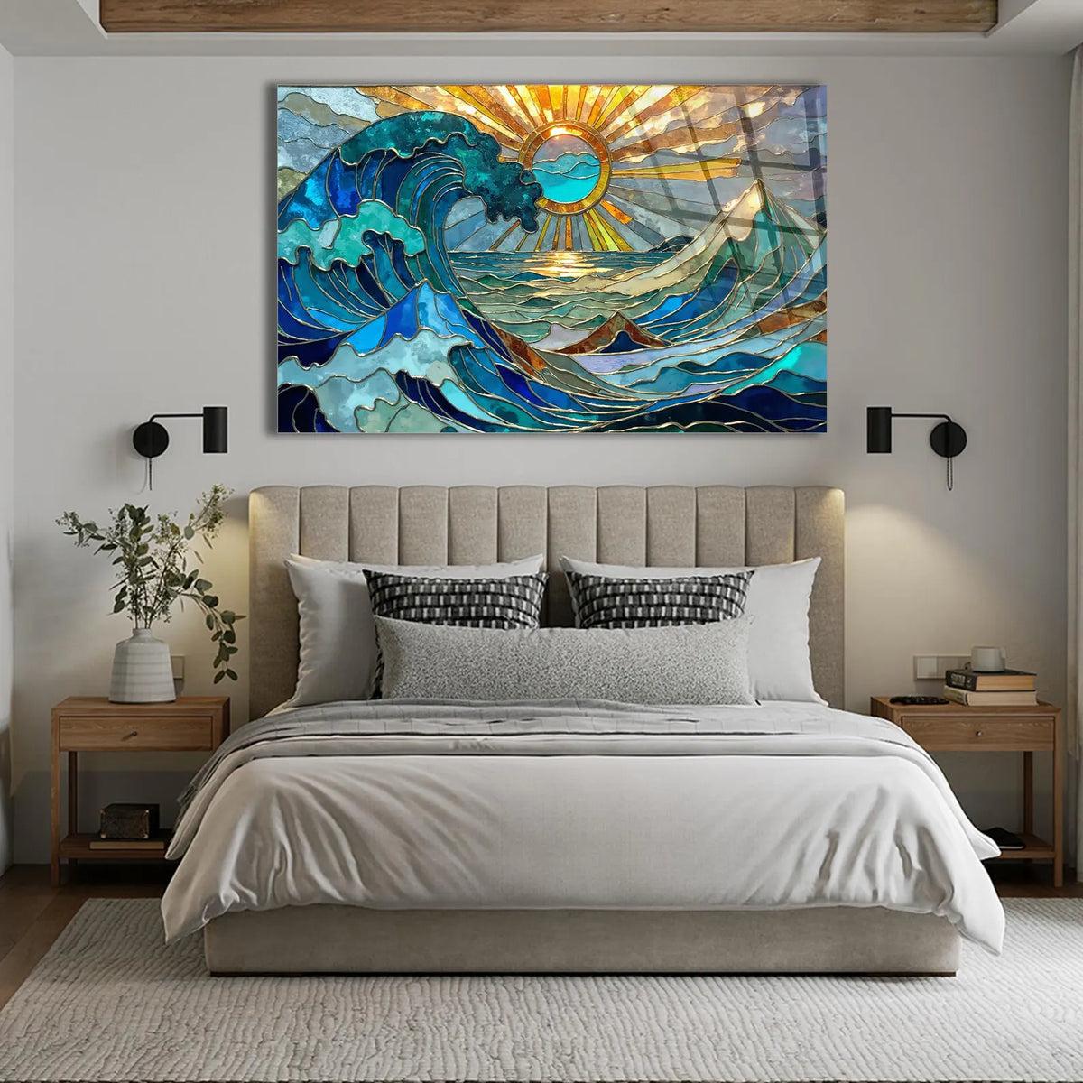 Ocean Waves Glass Wall Art