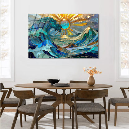 Ocean Waves Glass Wall Art