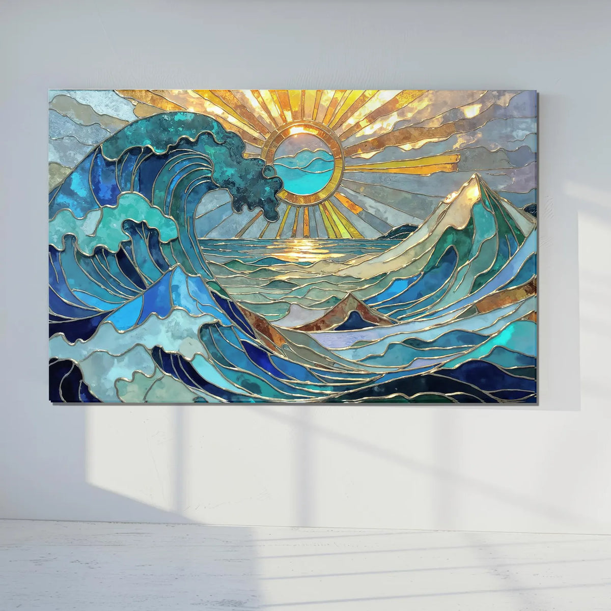 Ocean Waves Glass Wall Art
