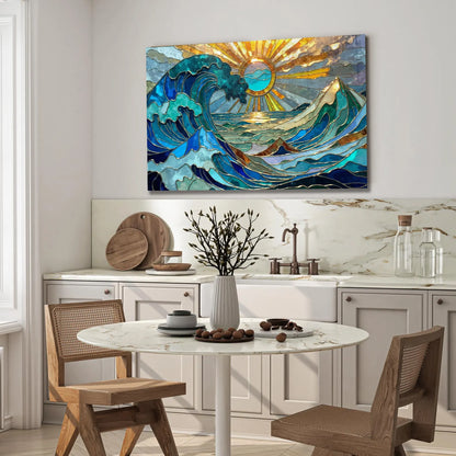 Ocean Waves Glass Wall Art