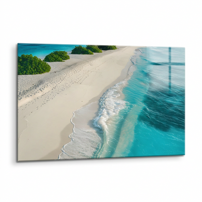 Spiaggia Turchese Quadro in Vetro Temperato
