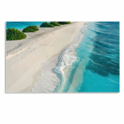 Spiaggia Turchese Quadro in Vetro Temperato