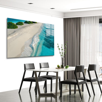 Spiaggia Turchese Quadro in Vetro Temperato