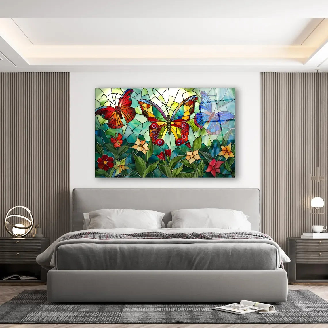 Butterfly Glass Wall Art - LUXARTDECO
