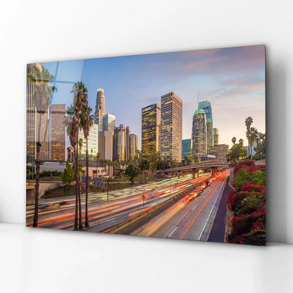 Los Angeles Glass Wall Art - LUXARTDECO